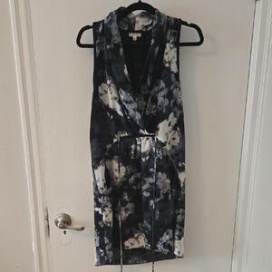 Wilfred Navy and White Floral Midi Dress